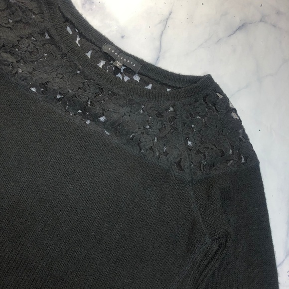 Sanctuary Black Lace Yoke Pullover Sweater - Picture 8 of 8